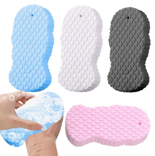 MWZBTG Esponja De Ducha Para El Cuerpo | Esponjas Para Baño Corporal - Artículos De Higiene Diaria 4 Unidades Para Toda La Familia Y Amigos Uso Personal Set De Regalo