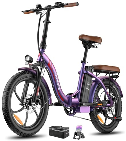 Fafrees F20 Pro E-Bike Klapprad Elektrofahrrad 20 * 3.0 Zoll, Ebike Herren 36V 18Ah Akku Reichweite 150Km, Pedelec 250W, E Bike Damen 25km/h, Fahrradlast 150Kg (Violett)