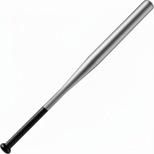 Batte de Baseball en Acier 71 cm Renforcée Super Résistant Poids 1 kg Noir, Couleur Argent ou Rouge avec Grip (Gris-New)