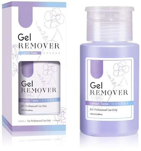 Gel Nail Polish Remover - 160ml Gel Nail Varnish Remover - LED/UV gel Polish remover 5 Mins Removal - Soak off nail polish Remover with Floral & Fruity Fragrance for All Types of Nail Polish