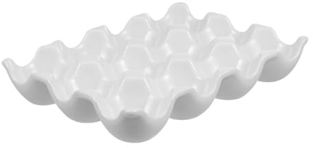 Toddmomy Bandeja para Huevos de Cerámica de 12 Ranuras para Refrigerador, Contenedor de Huevos para Almacenar y Proteger, Accesorio Práctico para Cocina y Nevera