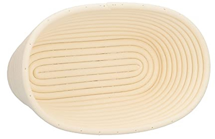 CHICIRIS Cesta Profesional para Prueba de Pan, Molde Higiénico para Hornear, Fácil de Limpiar para Cocina, Panadería Casera, Tamaño para Prueba de Horneado de Pan y Masa Madre (Óvalo blanquecino