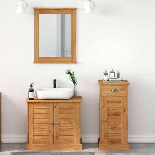 EMYRLXQW Möbelset – badrumsmöbler set – badrumsmöbler set VIGO 3 st brun 37 x 34 x 80 cm