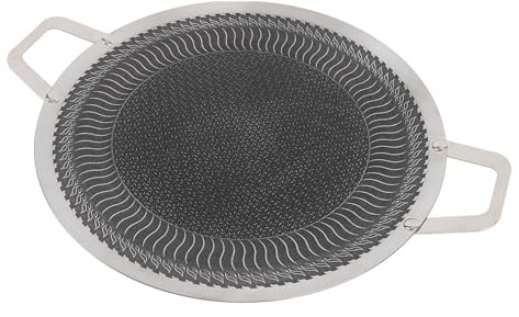 Hamwesh Padella per barbecue coreana, in acciaio inossidabile con superficie antiaderente, conduttiva multistrato, compatibile con induzione, gas, elettrica, ceramica (38 cm)