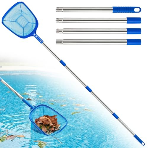 Feruchun Pool Kescher,180 cm Teichkescher mit Teleskopstange,Poolkescher Lang,Poolreinigung Kescher,Laubkescher für Pool Whirlpool,Schwimmbad,Planschbecken,Teiche (Stil 1)