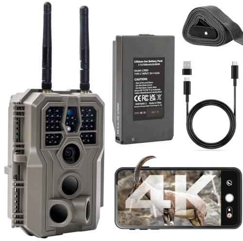 GardePro E8 2.0 Pro 4K Wildkamera WLAN mit 7800mAh Akku | 50 Meter lokale WLAN-Reichweite, 64MP Wildkamera mit Handyübertragung App, Wildtierkamera mit Bewegungsmelder Nachtsicht