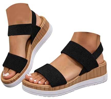 Sandaler, dam, été, kompatibla kilsandaler, eleganta sommarskor för damer, skor, ballerinaskor, sommar, kilsandaler, ortopediska boho-sandaletter, T-remmar, glitter, strandskor, mjuka sulor