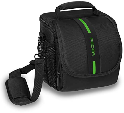 Pedea Kameratasche Essex für Spiegelreflexkamera DSLR SLR Fototasche für DLSM Systemkamera Objektive und Zubehör mit Regenschutzhülle, Gr. M grün
