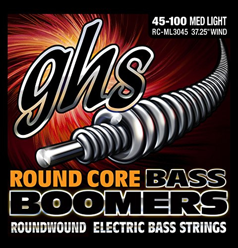 GHS Round Core Bass Boomers - RC-ML3045 - Bass String Set, 4-String, Medium Light, .045-.100
