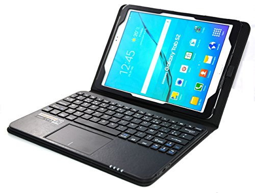 SonnyGoldTech MQ pour Galaxy Tab S2 9.7 - Etui avec Clavier français AZERTY pour Samsung Galaxy LTE SM-T815, SM-T819, WiFi SM-T810, SM-T813 | Housse avec Clavier Bluetooth, touchpad multifonctionne