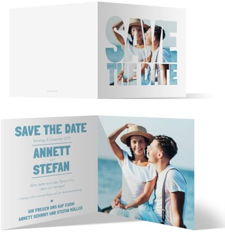 Save the Date Karten zur Hochzeit (30 Stück) - Bildausschnitt - Hochzeitskarten