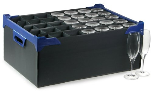 Beaumont Flute Glass Plastic Carry Box 500x345x200mm (5 Pack) - Glass Storage Container CZ624