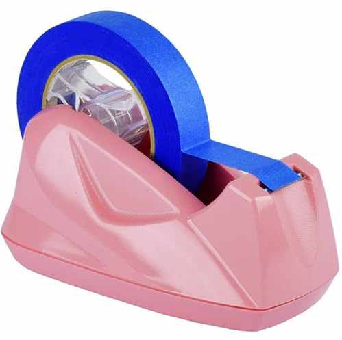 Acrimet Premium, Dévidoir de Ruban Adhésif de Bureau, Jumbo, Plastique, Base Antidérapante (Résistant) (Couleur Rose)