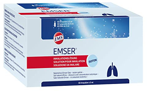 Emser Inhalationslösung mit Natürlichem Emser Salz/Inhalation bei akuten oder chronischen Entzündungen der Atemwege / 60 Ampullen à 5 ml