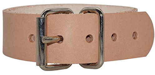 Blankleder Befestigungsriemen mit Rollschnalle, Fixierriemen, Leder, Farbe:natur, Größe:2cm breit x 80cm lang