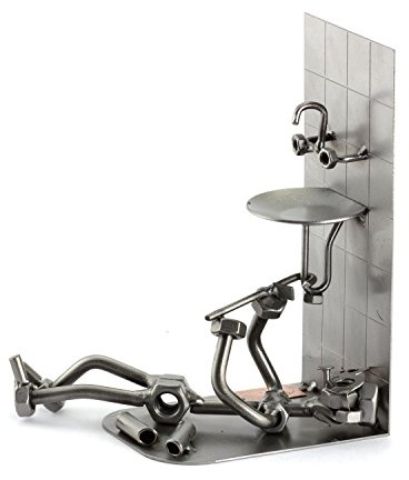 Steelman24 Schraubenmännchen Klempner | Made in Germany,Handarbeit,Geschenkidee,Stahlfigur,Metallfigur,Metallmännchen