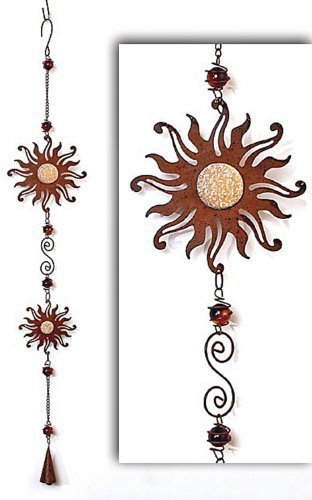 Girlande Sonne mit Glocke Metall/Acrylglas
