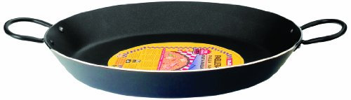 IBILI, Padella per paella nera, 50 cm, alluminio, antiaderente, 14 porzioni.