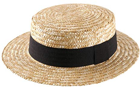 Classic Italy - Boater Kreissäge Strohhut Boater - Size 56 cm - Naturel