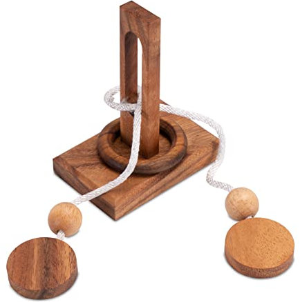 LOGOPLAY Tong Tang - Schnurpuzzle - Denkspiel - Knobelspiel - Geduldspiel - Logikspiel aus Holz