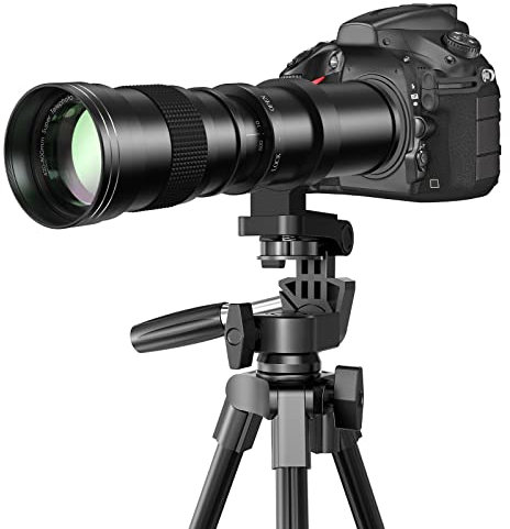 Lightdow 420-800mm f/8.3 Manual Telephoto Zoom Lens with T-Mount for Canon EF/EF-S (Rebel T8i/T7/T6/T5/T4i/T3i, 250D, 6D, 5D, etc.)