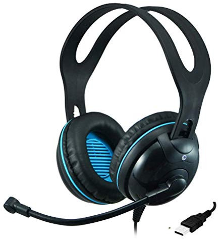 Andrea EDU-455 USB Over-Ear (Circumaural) Stereo Headset, Black, Large cup, adjustable headband, C1-1027600-1