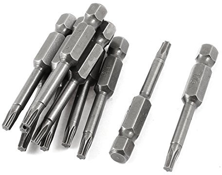 sourcing map 100 7-mm-Schaft T15 Magnet Tipp Torx-Schraubendreher-Bits 50 mm lang de