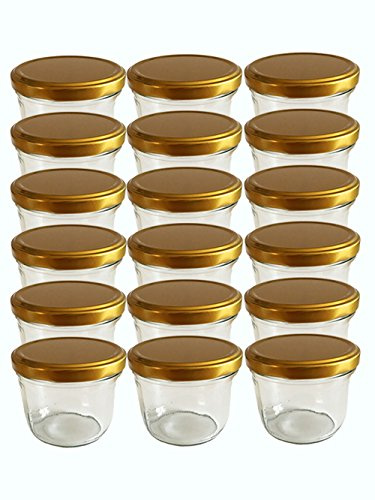 hocz 50 x Marmeladengläser 230ml - Einmachgläser Gold to 82 - Einweckgläser mit Schraub-Deckel - Einkochgläser klein - Made in Germany