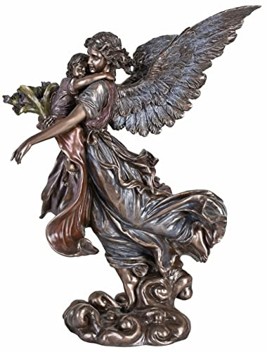 Meisterhafte Skulptur im Antik Stil 27 cm Schutzengel Jugendstil WU73501A4 Palazzo Exklusiv