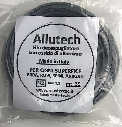 Mastertec 39 mt di Filo per DECESPUGLIATORI in OSSIDO di Alluminio Sezione Quadrata Spessore 3,3 mm