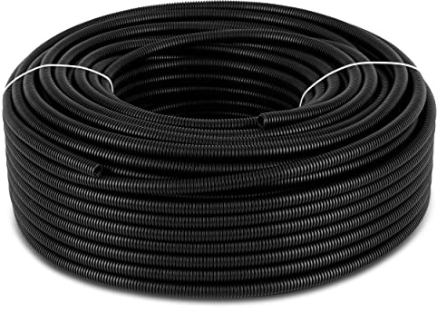 REV ISO-rör för elinstallation, kabelrör EN16, flexibelt 100 m 750 N/5 cm, -5 °C till 60 °C, mörkgrå/svart