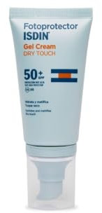 ISDIN Fotoprotección Gel Cream Dry Touch SPF 50+ (50 ml) | Protector Solar Facial en Gel Crema con Toque Seco y Efecto Mate que Hidrata el Rostro