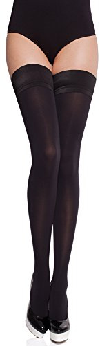 Merry Style Collant Bas Autofixant Lingerie Sexy Sous-vêtements Femme MS 632 60 DEN (Noir, M-L)
