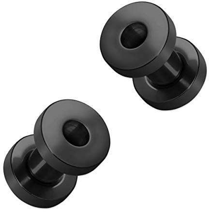 SoulCats 2er Set Flesh Tunnel Tunnelset in verschieden Größen schwarz, Größe: 4 mm, Farbe: Schwarz