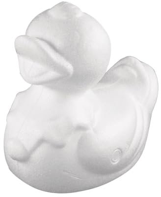 Rayher Figurine canard en polystyrène pour décoration extérieure, 7cm, 3350900, Blanc.