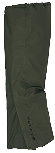 Helly Hansen Mandal Waterproof Rain Pants - PVC-Coated Waterproof Overpants - Adjustable Fishing Pants - Work Rain Gear - 480 Army Green - Medium