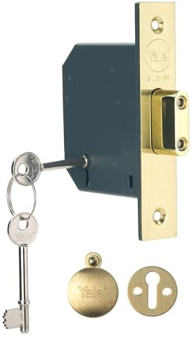 Yale B-M552-PB-65 5 Lever Mortice Deadlock, High Security, Brass Finish, 2.5 Inch/64 mm