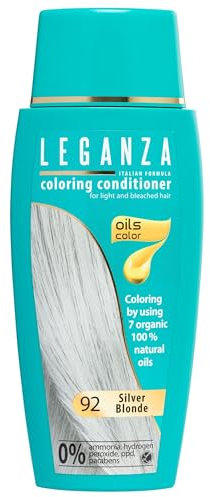 LEGANZA | Bálsamo Colorante Natural para el Cabello Color Rubio Plateado Nº 92 | Tinte Sin Amoniaco | Enriquecido con Aceites Naturales | baño de color | cubre canas | 150ML