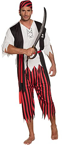 Boland - Pirat Jack Herrenkostüm | 4-teiliges Seefahrer Kostüm für Karneval, Halloween und Mottoparty, Piratenkostüm Herren