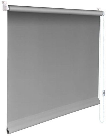 Sonnenschutz-HH - Mini-Rollo Minirollo Klemmfix Klemmrollo Kettenzugrollo Breite x Höhe STOFFMAß 85x50 cm - 85 x 50 cm – GRAU Verdunkelungsrollo Verdunkelungs-Rollo Fensterrollo Easy&Fix montiert Seitenzugrollo inkl. Klemmträger/Klemmhalter