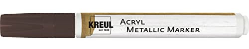 KREUL 46263 - Acryl Metallic Marker Medium, mit Rundspitze ca. 2 - 4 mm, kupfer, permanente Acrylfarbe mit Metalliceffekt, für filigrane Akzente