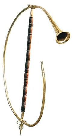 Battle-Merchant Cornu, römisches Horn aus Messing Historisches Blasinstrument Musikinstrument LARP Wikinger Mittelalter