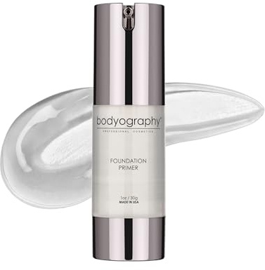 BODYOGRAPHY - Foundation Primer (Clear): Flawless Anti-Aging Salon Makeup Primer w/Vitamin E, A, Jojoba, Grapeseed Oil | Control Shine | Gluten-Free, Cruelty-Free, 1 oz.