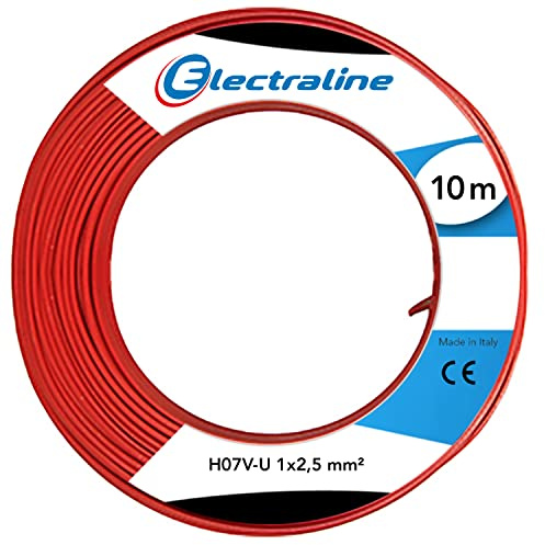 Electraline 60101025A Couronne de Câble H07 V-U 1X2, 5 10M, Rouge