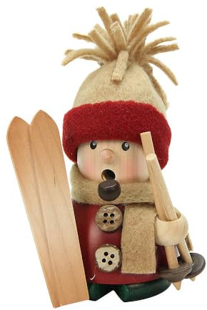 Christian Ulbricht Räuchermännchen - Skifahrer - 11cm - Original Erzgebirge Räuchermann