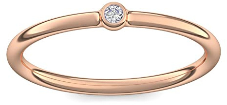 Rosegold Ring Verlobungsringe Rosegold (Silber 925 hochwertig vergoldet) von AMOONIC mit Zirkonia Stein +LUXUSETUI! Rosegoldring Ring Zirkonia Geschenk Ringe Verlobung KA11VGRSZIFA50