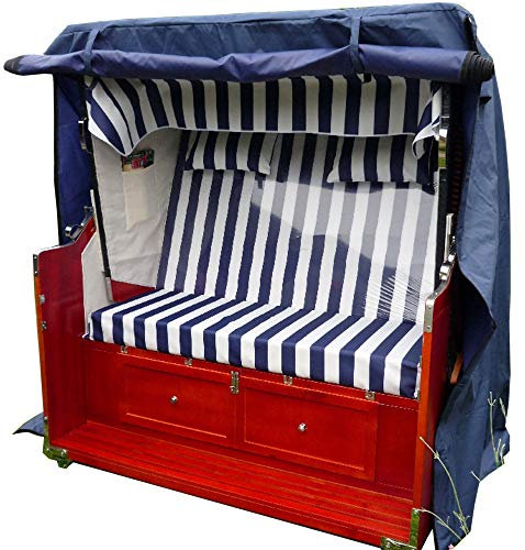 XINRO winterfeste Luxus XXL Strandkorbhülle aus Bootsplane in blau - Strandkorbschutzhülle Strandkorb Schutzhülle Abdeckhaube Abdeckplane Strandkorbplane Strandkorbhaube 135cm B x 170cm H x 105cm T