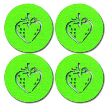 SUPMO Filzuntersetzer Glasuntersetzer rund in bunten Farben mit Obst Motiven (Farbe + Design wählbar), 5mm dick, elegant und auffallend - Untersetzer aus Filz für Getränke Gläser Schalen (8er, Grün)