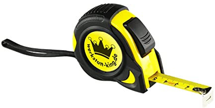 Maßband Rollbandmaß Rollmaßband mit Gürtelclip & Autostopp 5 Meter gelb