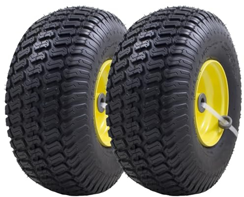Lot de 2 pneus avant de rechange de 38,1 x 15,2 à 15,2 cm pour tondeuses autoportées John Deere Series 100 et 300